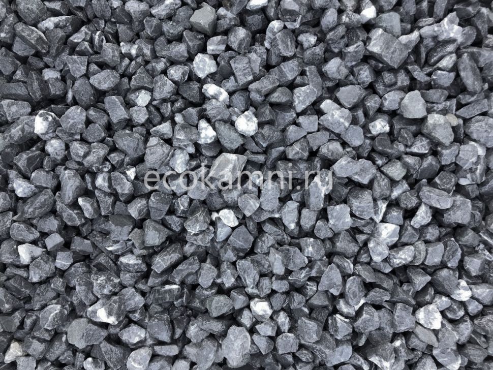 Мраморная крошка графитово-чёрная 5-40 мм Изображение №1