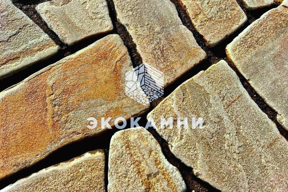 Плитняк песчаник «Золотая осень» галтованный 2-5 см Изображение №1