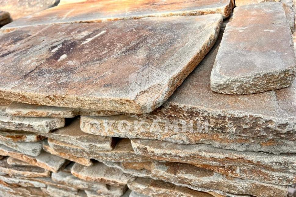 Плитняк песчаник «Золотая осень» галтованный 2-5 см Изображение №4