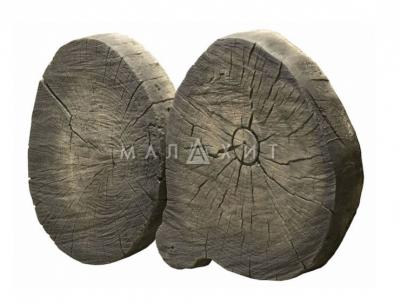 Декоративный камень Малахит Спил дерева Средний Фото