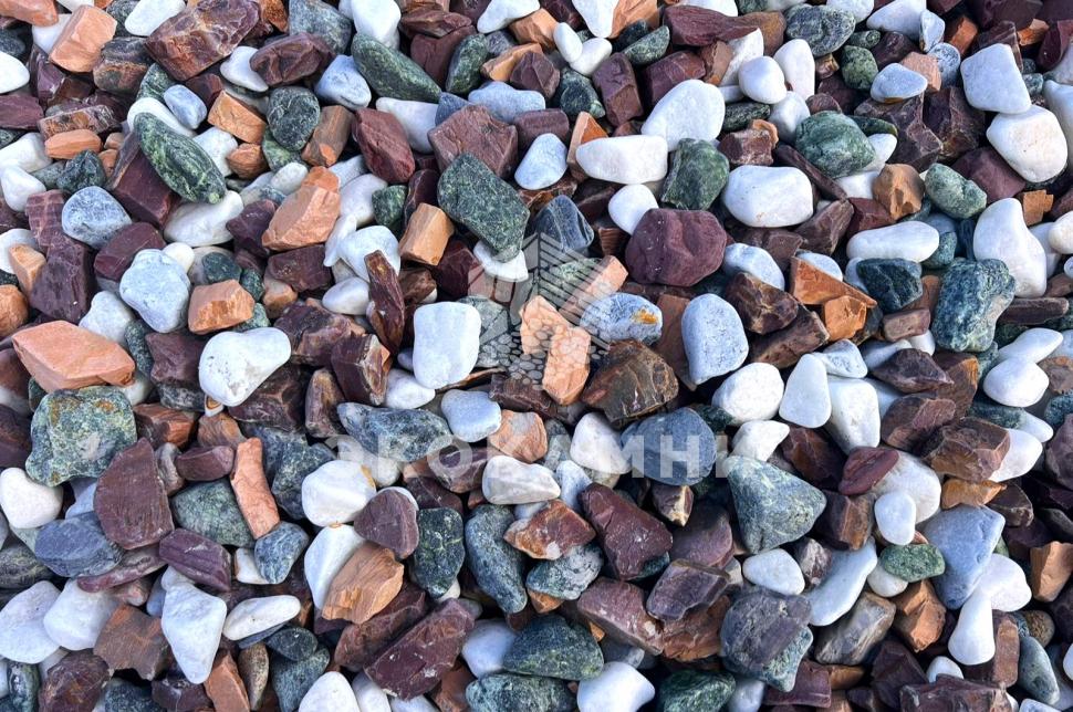 Каменная крошка «Осенний лес» галтованная, микс яшмы, змеевика и мрамора, 10-40 мм Изображение №2