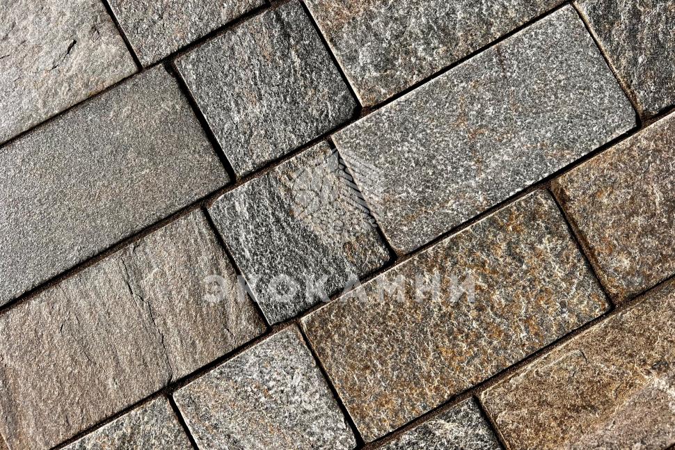 Брусчатка из кварцита «Старый Замок» пиленая серо-коричневая Изображение №1