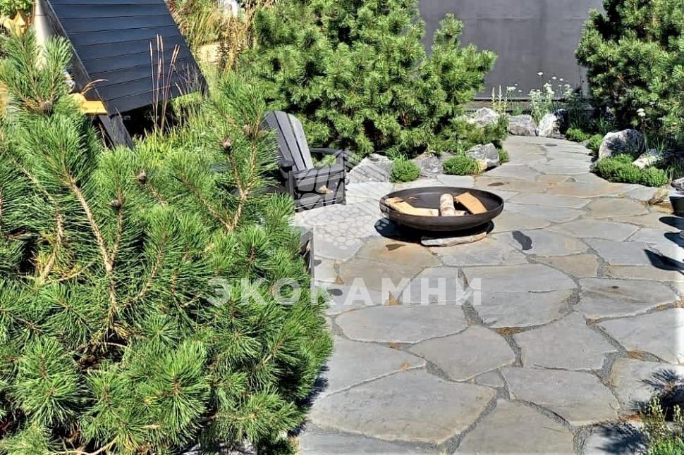 Плитняк песчаник серо-синий галтованный крупноформатный 4-8 см Изображение №1