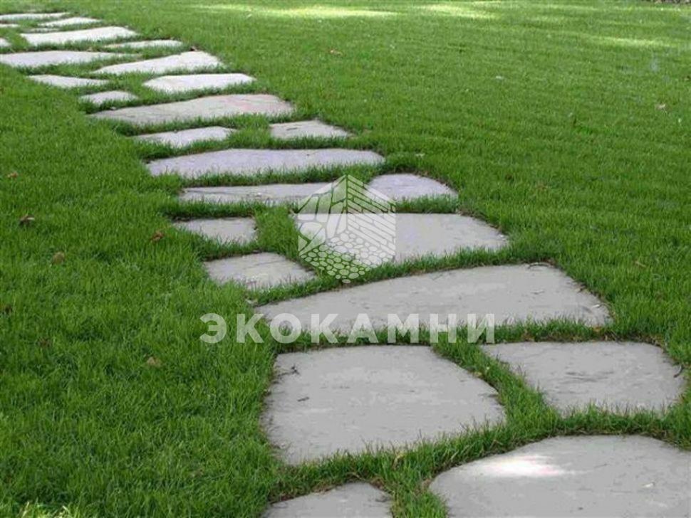 Плитняк песчаник серо-синий галтованный крупноформатный 4-8 см Изображение №4