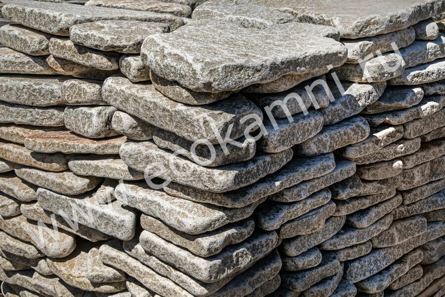 Плитняк гранит «Уральский» галтованный 4-6 см Изображение №1