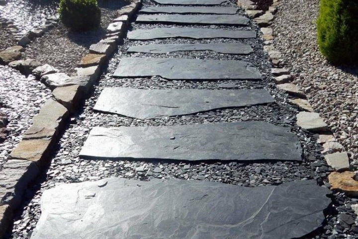 Плитняк сланец крупноформатный «Крыло ворона» чёрный см Изображение №2