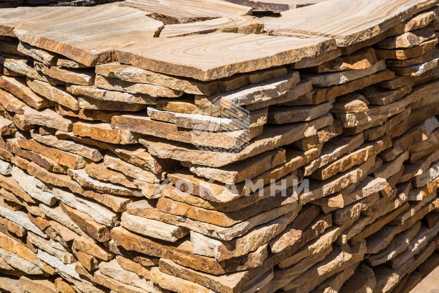 Плитняк песчаник «Солнечный» желтый 1,5-5 см Изображение №3