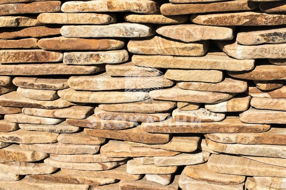 Плитняк песчаник «Солнечный» желтый галтованный 2-6 см Изображение №4