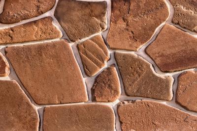 Плитняк песчаник "Терракотовый" галтованный Фото