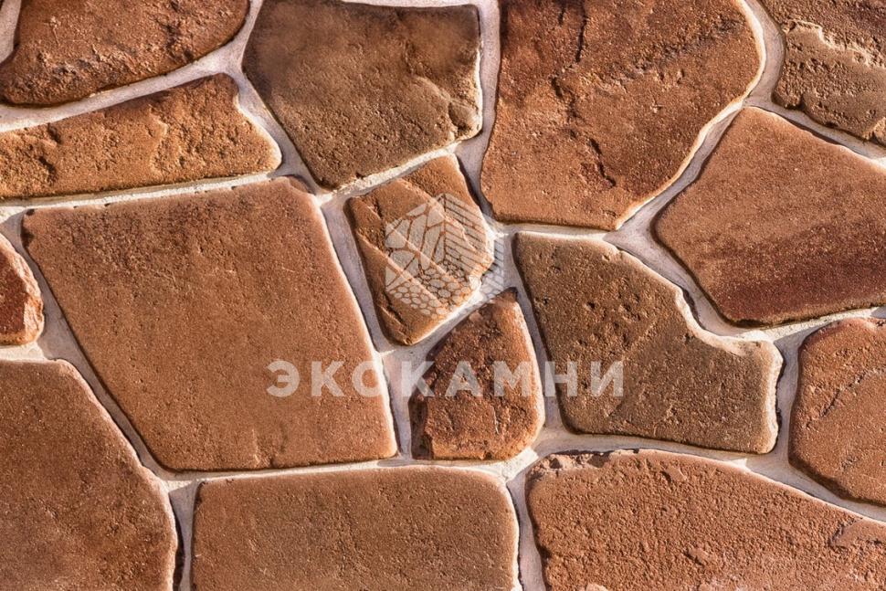 Плитняк песчаник терракотовый галтованный 2-6 см Изображение №1