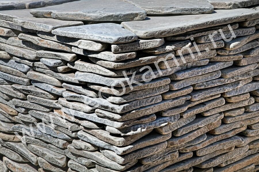 Плитняк песчаник серо-синий галтованный 2-8 см Изображение №2