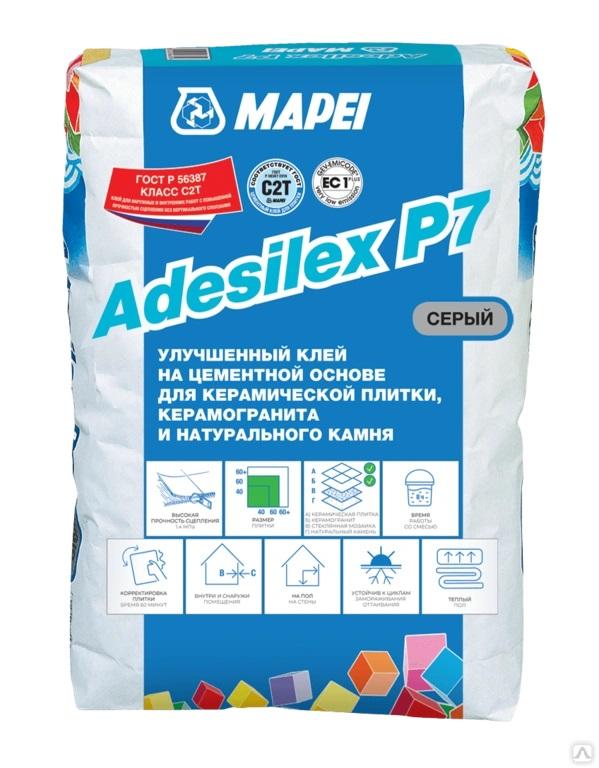 Клей универсальный  Mapei 25кг серый P7 Изображение №1